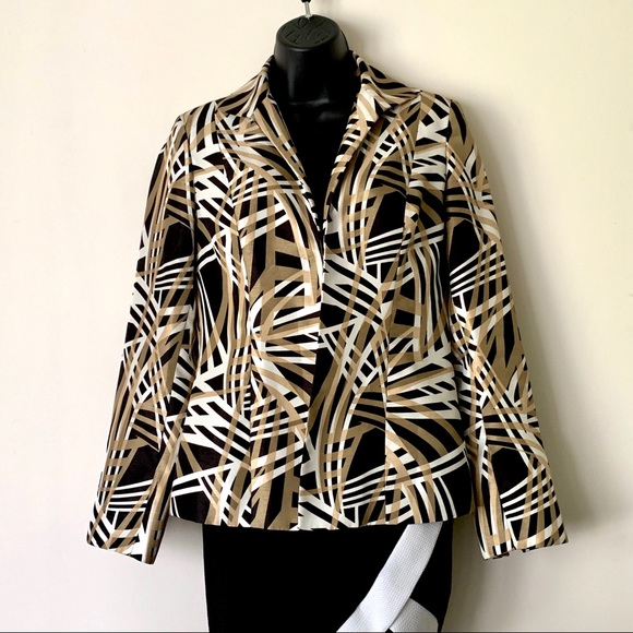 Kasper Open Front Bold Print Jacket Size 6 - Picture 2 of 6